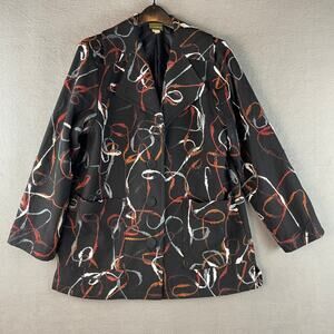 Maralyce Ferree Women’s Size L Black Patterned Jacket - See description